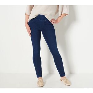 Maya J Women's Pants Sz 12 Tall Flexibelle Belle Curve Slim-Leg Blue A460169